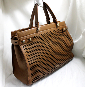 [FURLA] Furla Capri cho punching leather handbag Brown 