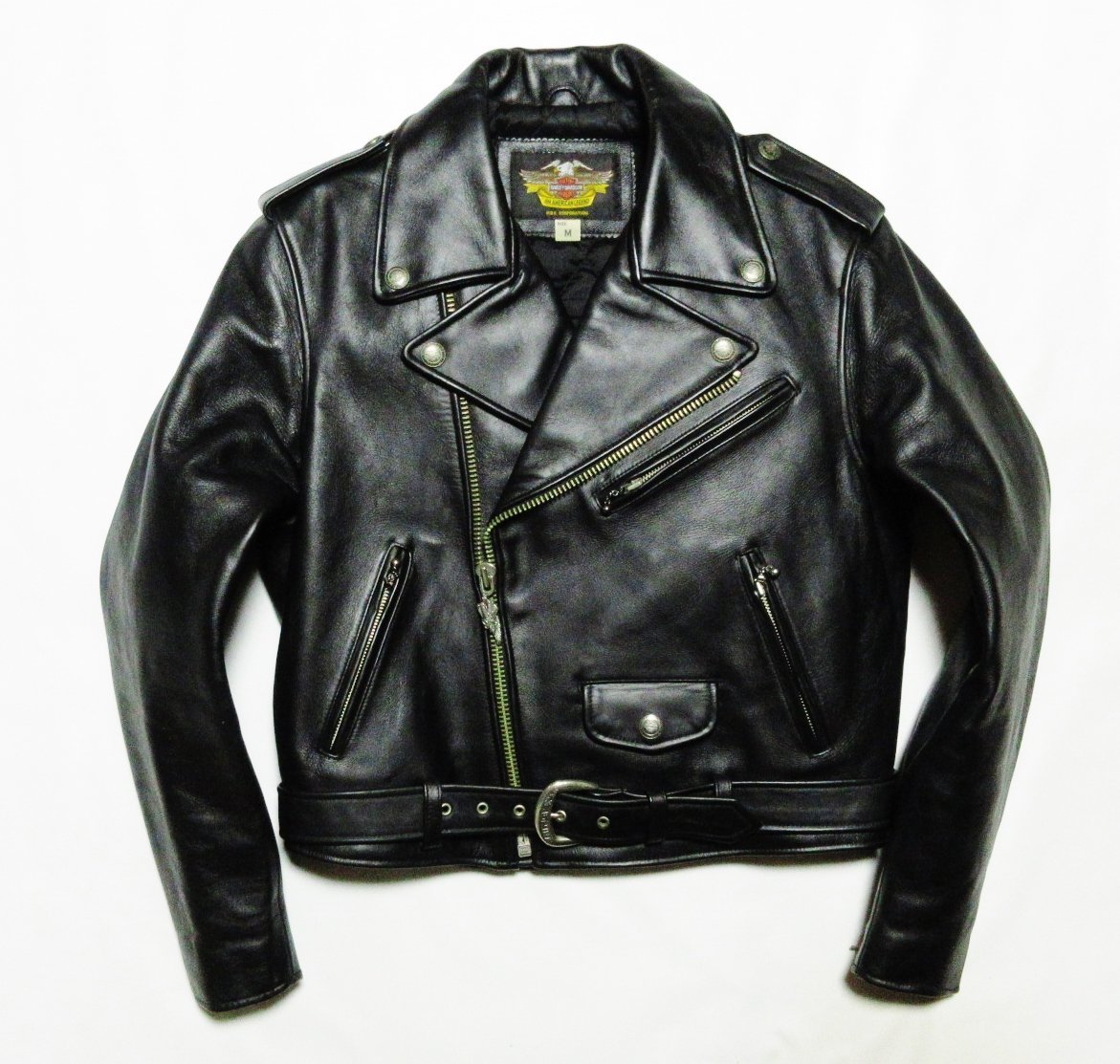 未使用に近い Harley Davidson ハーレーダビッドソン レザー ダブルライダース ジャケット/M/ブラック/40180