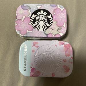 【未使用】スターバックス　アフターコーヒーミント　缶　さくら　2021年、2022年　2種セット　Starbucks SAKURA 小物入れ スタバ