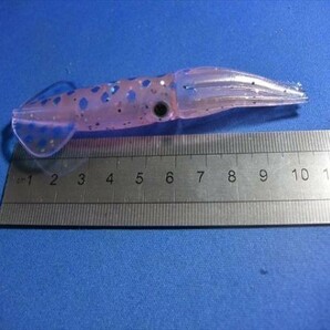 斑点ピンクイカ・10個 10cm イカベイト・イカワーム・ソフトイカ・根魚、青物、マダイ、真鯛、オモリ内蔵可能の画像2