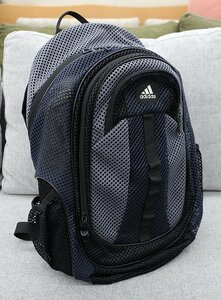 adidas/ Adidas сетка рюкзак / рюкзак черный × темно-синий × серый серия спортивный посещение школы часть деятельность студент хождение в школе .. ходить на работу легкий 