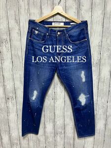 美品！GUESS LO SANGELES ダメージ加工ブルージーンズ！