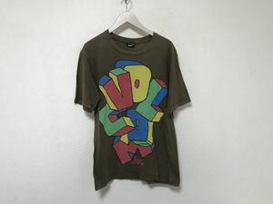 本物ボルコムVOLCOMコットンロゴプリント半袖Tシャツメンズビジネススーツサーフアメカジミリタリー茶ブラウンストリートスケーターM