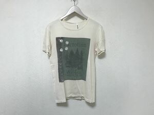 本物ファクトタムFACTOTUMコットンプリント半袖Tシャツメンズサーフアメカジサーフミリタリークリーム46M日本製