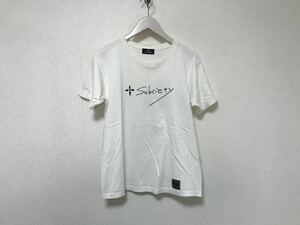 本物サブサエティSubcietyコットンロゴプリント半袖Tシャツメンズアメカジサーフミリタリーストリートスケーター白ホワイトM