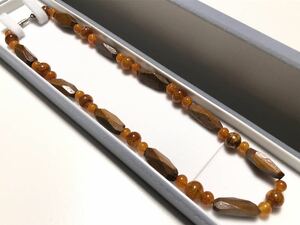  wooden glass skill 18.5g design necklace [ inspection / glass ]