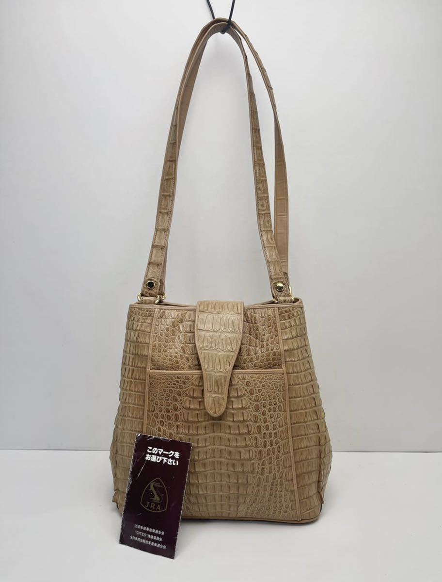 ☆極美品☆ボーグラン JRA クロコダイル 目地染め ショルダーバッグ