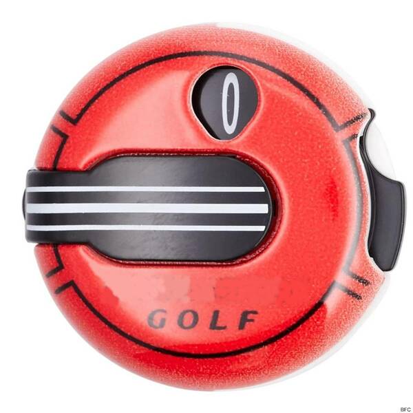 スコアカウンター レッド 0〜12 GOLF 赤 ゴルフ ラウンド用品 リセット ワンタッチ 送料無料 カウント グローブ ポケット 取り付け