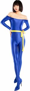 ASHOTPLZ zentai suit sexy costume play clothes costume fancy dress s Beth be bread ti stockings lustre Dance tights blue 2049