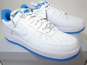 【送料無料 即決】NIKE AIR FORCE 1 ’07 WHITE/WHITE-LT PHOTO BLUE 28cm US10新品 国内黒タグ エアフォース1DR9867-101白ホワイト ブルー