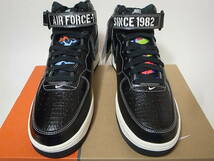 【送料無料 即決】NIKE AIR FORCE 1 MID 07 LV8 27.5cm US9.5新品 エアフォース1 40周年記念ブラックレザー黒クロコダイル 限定 DV1029-010_画像4