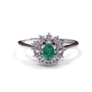 ( free shipping ) emerald ring 15 number ( size adjustment possibility ) judgment document B-12