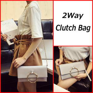  clutch bag 2way use shoulder bag ring motif casual from formal till! event wedding party bag 