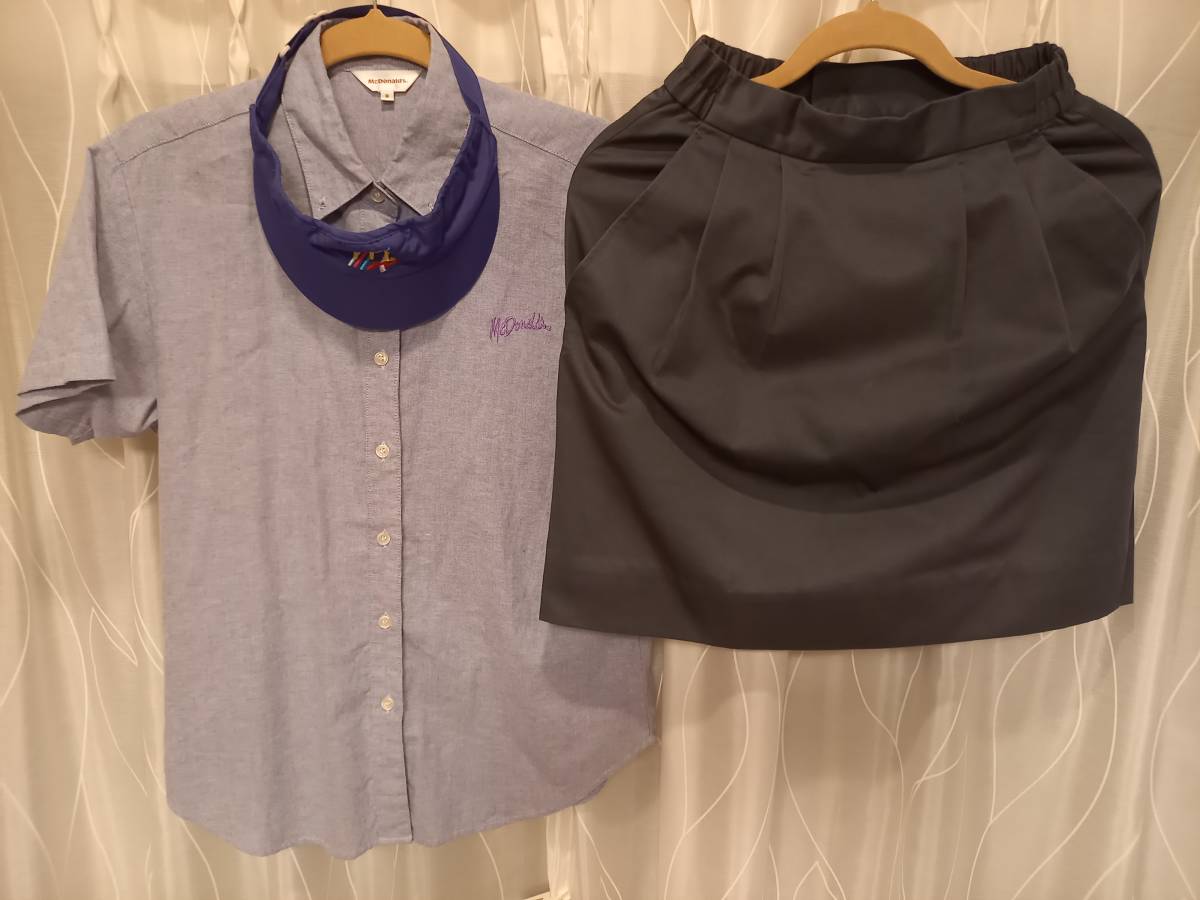 希少 マクドナルド制服 スカート シャツ ベスト リボン 4点セット 超