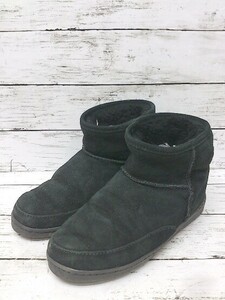 ■ MINNETONKA　ミネトンカ ムートンブーツ MOCCASIN　モカシン　ショート　ボア 7（24㎝位） ブラック レディース 1209000016670