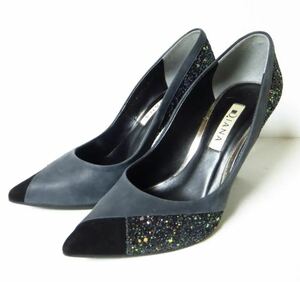 [ apparel ]* beautiful goods * DIANA Diana lame g Ritter pumps 23.5. high heel leather black suede switch 