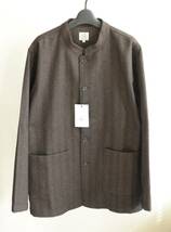 未使用 the conspires コンスパイアーズ ヘリンボーン ジャケット stand collar HB JKT ブラウン size S_画像1