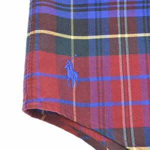 【M】RALPH LAUREN / ラルフ ローレン 90s The Big Oxford ビッグオックスフォード チェック 裾ポニー長袖シャツ