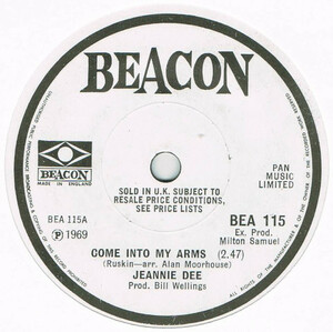 ●JEANNIE DEE / COME INTO MY ARMS [UK 45 ORIGINAL 7inch シングル FEMALE POP 試聴]