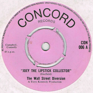●THE WALL STREET DIVERSION / JOEY THE LIPSTICK COLLECTOR [UK 45 ORIGINAL 7inch シングル サイケポップ 試聴]