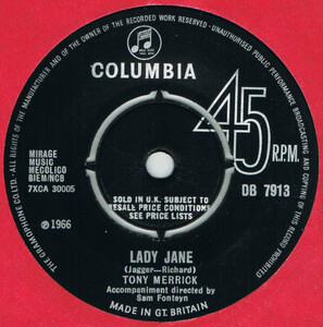 ●TONY MERRICK / LADY JANE [UK 45 ORIGINAL 7inch シングル BEATLES ROLLING STONES 試聴]