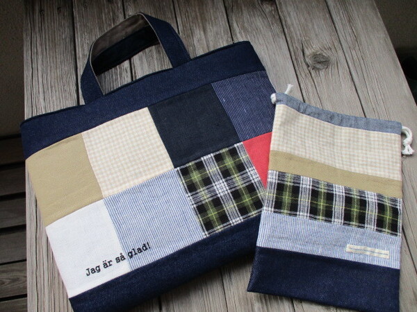 ハンドメイド*レッスンバッグ&シューズバッグセット(リネン)