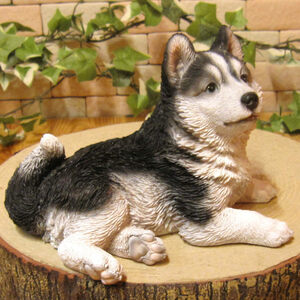 sibe Lien husky . dog ornament .... real . dog. objet d'art ... figure gardening interior ceramics veranda art 