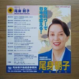 ☆ 参議院選挙前 自民党 尾身朝子 討議資料チラシ ☆