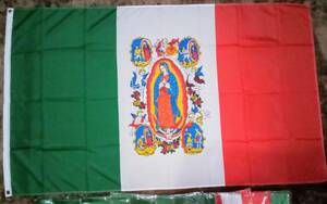 新品GUADALUPEフラッグ大タペストリー旗グアダルーペ聖母★マリアUSホットロッドkustomローライダーLAチカーノMEXICOチカーナ13メキシコWCC