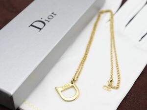 【希少】大ぶり Christian Dior ネックレス ストーン ロゴ クリスチャン ディオール ヴィンテージ アクセサリー レディース 結婚式 ng25