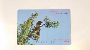 ●JR九州●九州の県鳥シリーズ2 カササギ●記念オレンジカード5300円券1穴使用済
