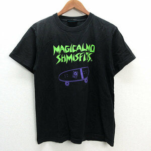 k■マジカルモッシュミスフィッツ/MAGICAL MOSH MISFITS ロゴプリントTシャツ【M】黒/MENS■118【中古】