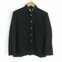 学生服 学ラン 160A 男子 トンボ 上着 ウール混 ラウンドカラー カシドス 黒 中古 ランクC JJ4764 a3_画像1