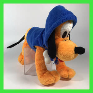 N-2210　プルート　ぬいぐるみ　ディズニーキャラクター　動物　イヌ　いぬ　青い服着用　ネームプレート付き　Disney　商品タグ無し
