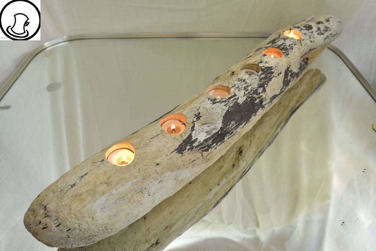SEASIDEinterior☆ Portavelas de madera flotante Portavelas de madera flotante.26, trabajos hechos a mano, interior, bienes varios, ornamento, objeto
