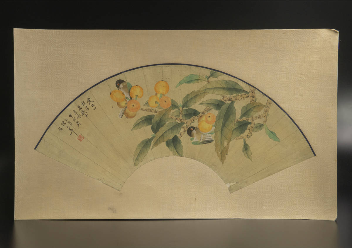 陈Xiaocui (artículo) Flores y pájaros, Admirador, Corazón de espejo, Copiar, pintura antigua, Pintura china, Obra de arte, libro, Superficie del ventilador