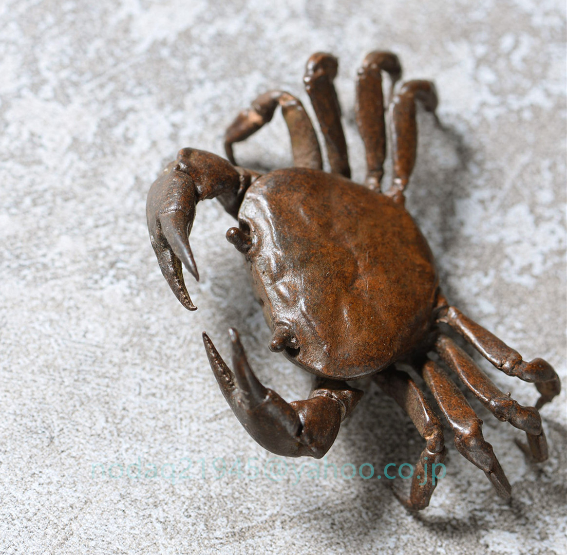 昭和初期 銅製 金工細工 蟹型 カニ 置物 飾り物 煎茶飾り 三点セット 