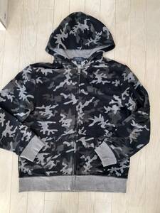  Ralph Lauren BOYs black camouflage pattern ZIP Parker L