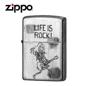 正規品 ZIPPO ジッポー オイルライター ユーズドフィニッシュ 2UDS-ROCK レギュラー シルバー★新品 メール便送料無料