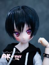 【AK*doll】DDH-28 カスタムヘッド ソフビ盛り有り SWセミホワイト デカールアイ付き_画像4