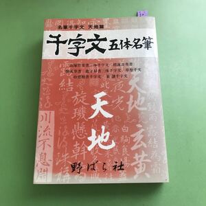 D22-045 千文字 五体名筆 天地篇 野ばら社 書き込み多数あり　折り目あり