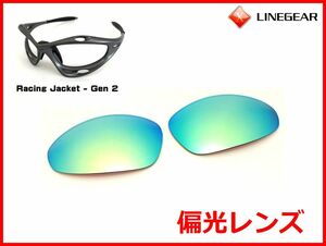 LINEGEAR　オークリー　第2世代初期レーシングジャケット用　偏光レンズ　ターコイズブルー　Oakley　Racing Jacket Generation2