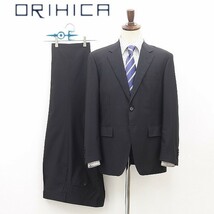 ◆ORIHICA オリヒカ ストレッチ 2B シングル スーツ 黒 ブラック BB4_画像1