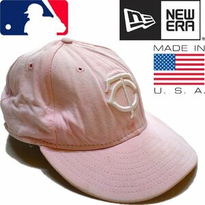 1点物◆USA製ニューエラMLBツインズ帽子ベースボールキャップ古着メンズレディースOKアメカジ90sストリート/スポーツMix野球ピンク784439