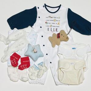 新生児 10点 高島屋 フウセンウサギ ELLE 2wayドレス おむつカバー 肌着 くつ下 鈴入りおもちゃ