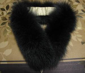  as good as new fur real fur fox fox fur charcoal gray tippet muffler collar to coil neck volume high class book@ fur 