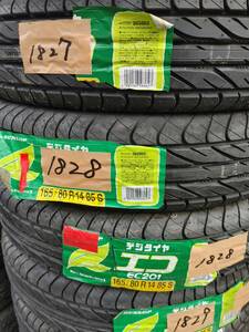 1本1000円〜すべてのサイズ最終価格！No.1828 165/80R14 ２本セット！チェック済み未使用年式落ち　激安タイヤ売り切り！