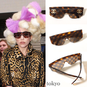 [E417] as good as new CHANEL vintage Vintage Chanel most rare goods! super-rare goods hair comb sunglasses regular goods tortoise shell . design glasses 