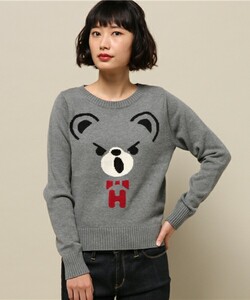  prompt decision free shipping used [ superior article ] Hysteric Glamour fak Bear FUCK BEAR knitting knitted sweater R-B17