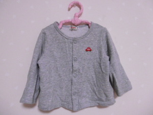 Ω Miki House Ω*F70-80.* pretty cotton cardigan # gray #